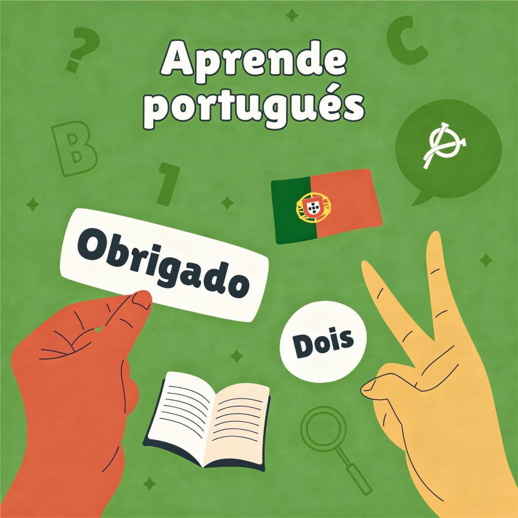 Familia aprendiendo portugués