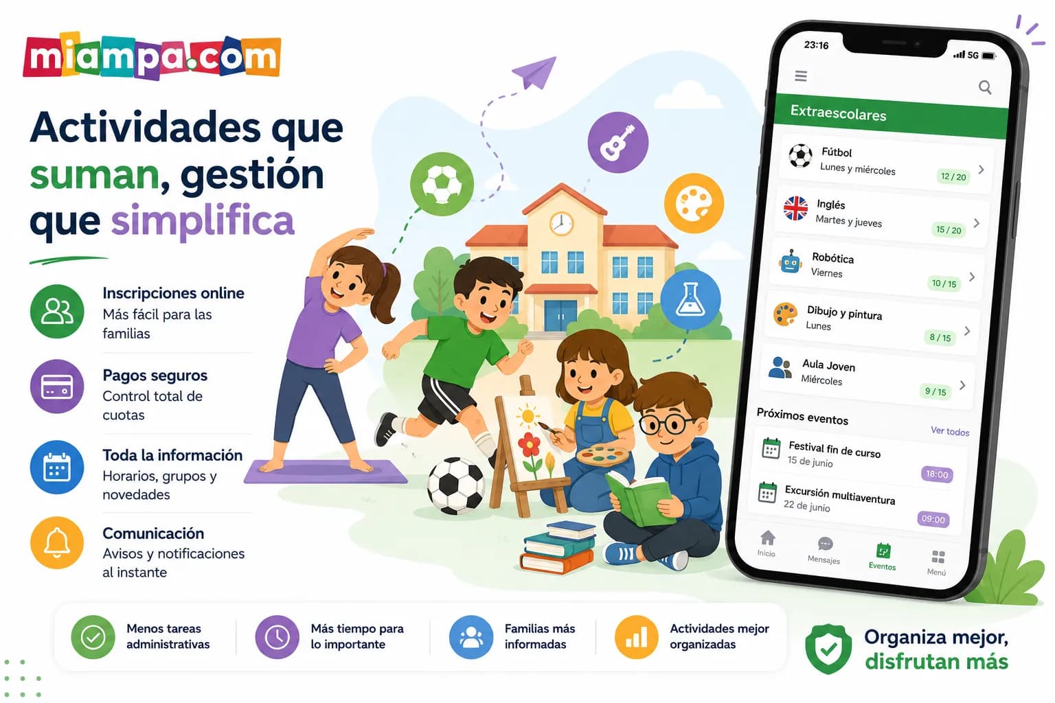 organización actividades extraescolares