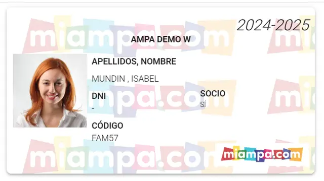 Carnet virtual de soci de l'AMPA en el mòbil