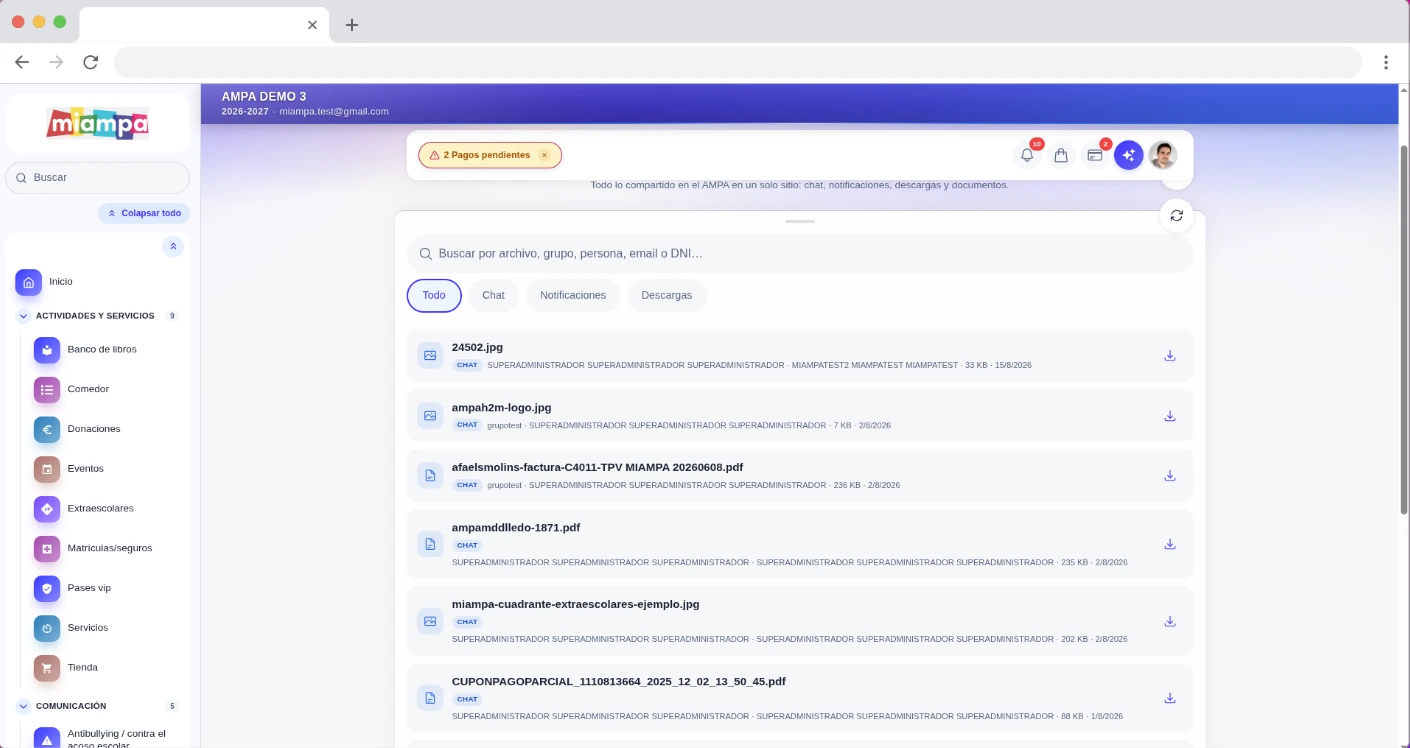 Documentos online del AMPA en MiAMPA