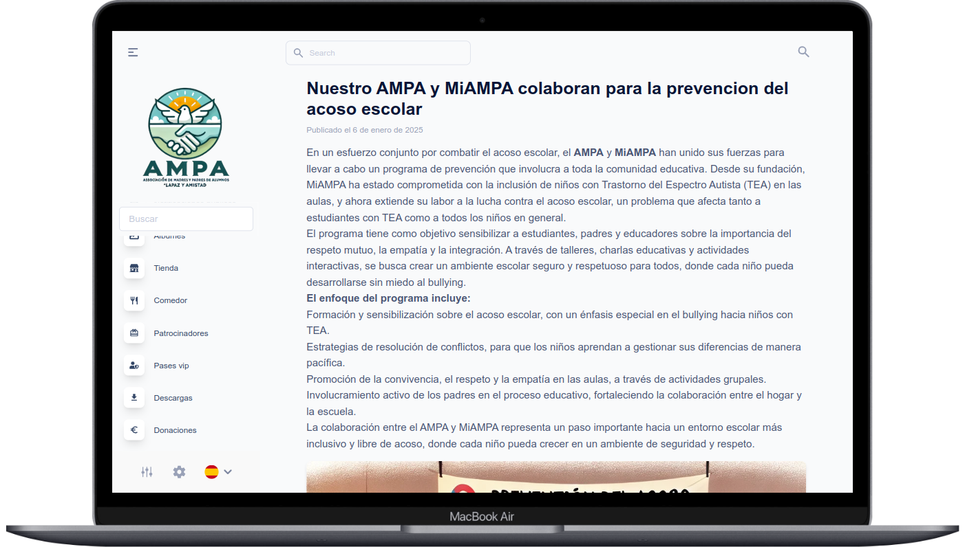 noticias AMPAS en la plataforma MiAMPA