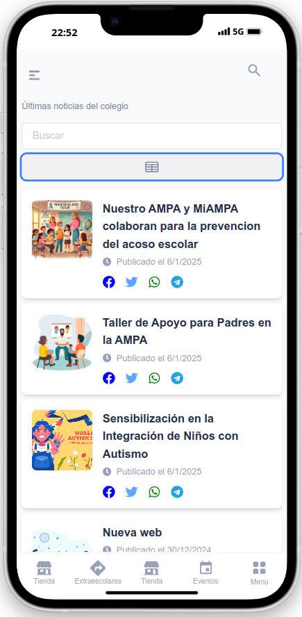 noticias AMPAS en la plataforma MiAMPA